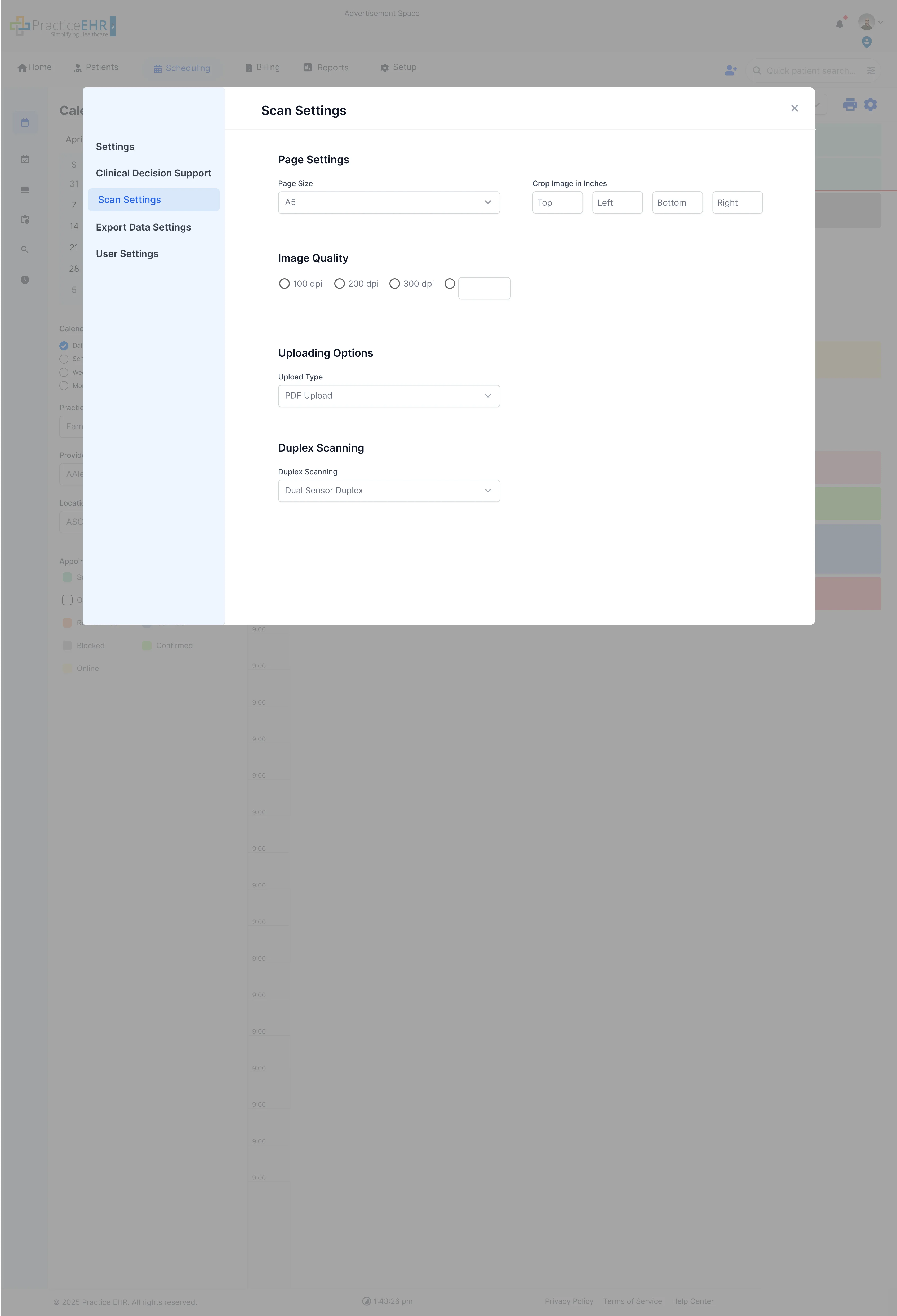 Scan Settings Screen 8